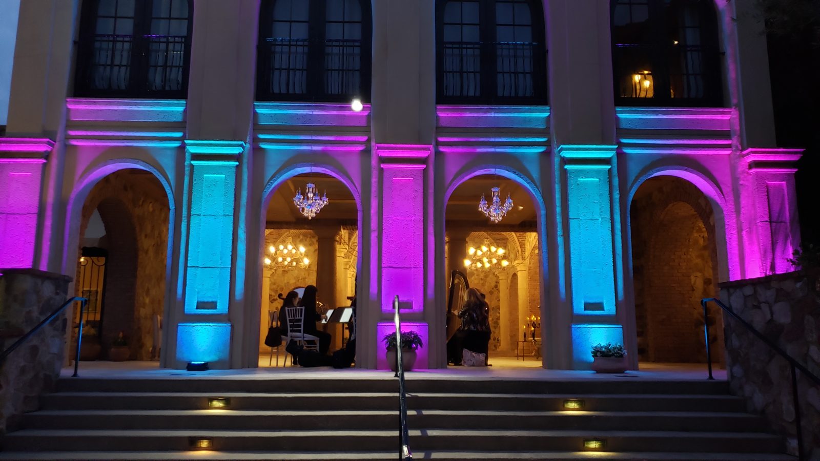 event Lighting on exterior wall