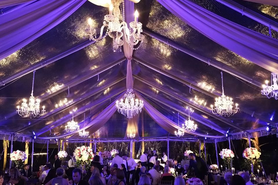 Lighting for a tent wedding reception