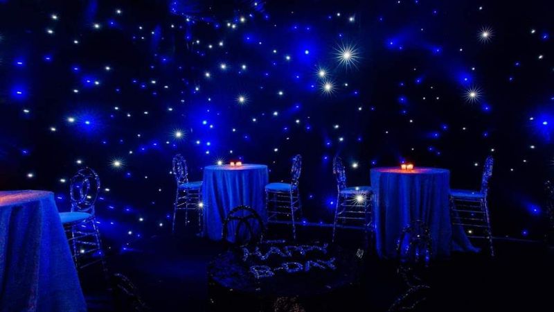 LED drapes for a wedding venue