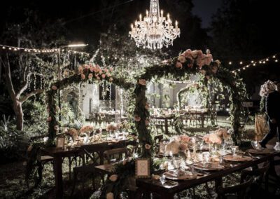 chandelier rentals outdoor wedding